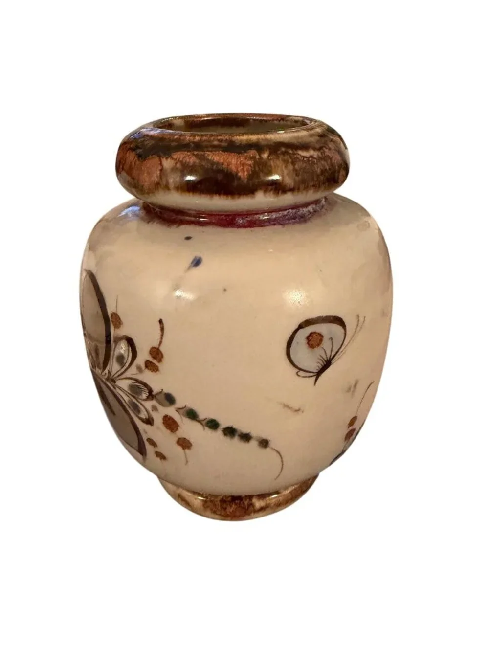 Ken Edwards Tonala Pottery Ceramic Handmade Mexican folk Art Vase Vintage